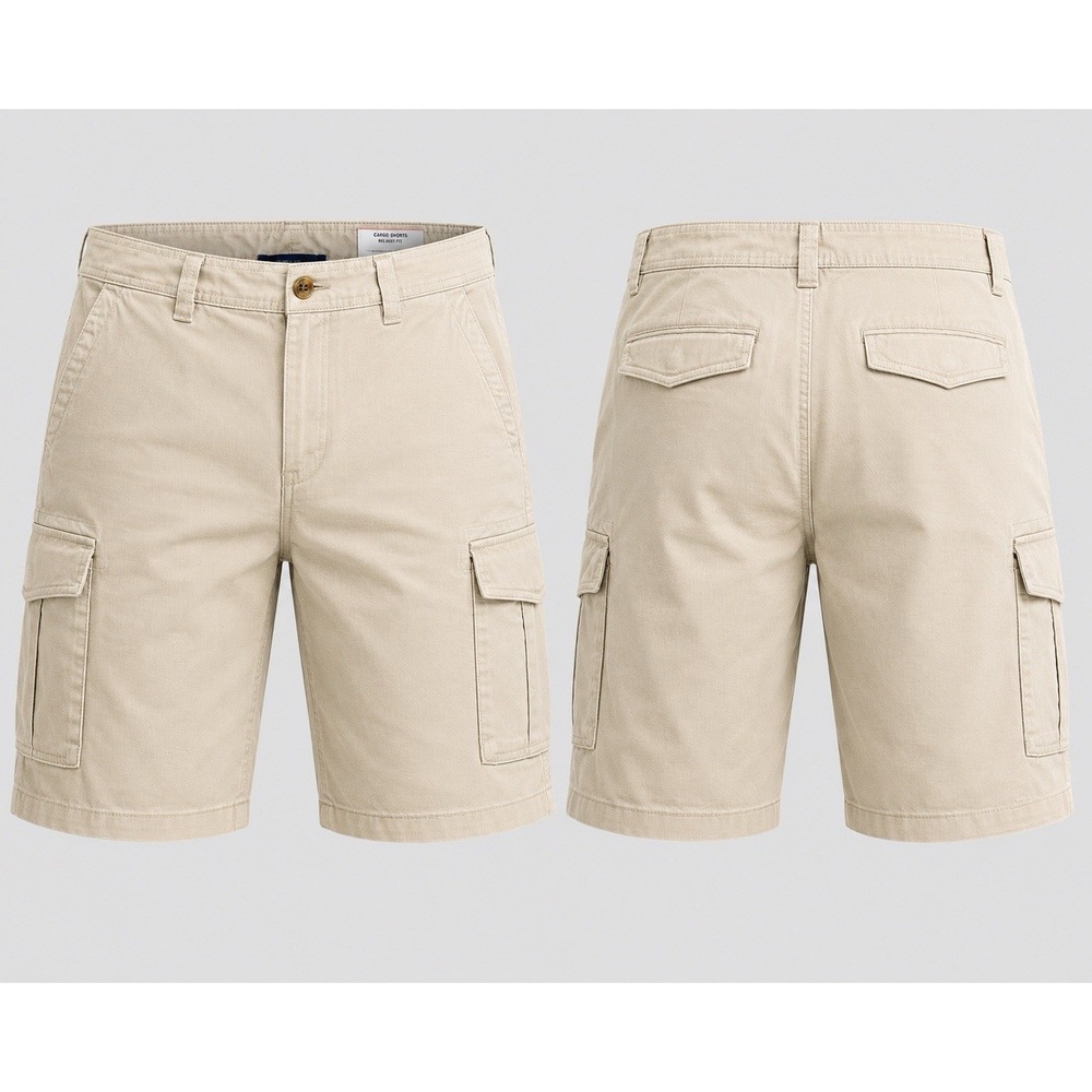 NWT Club Room Cargo Shorts Men's 42 BEIGE Utility Cotton Classic Summer Casual